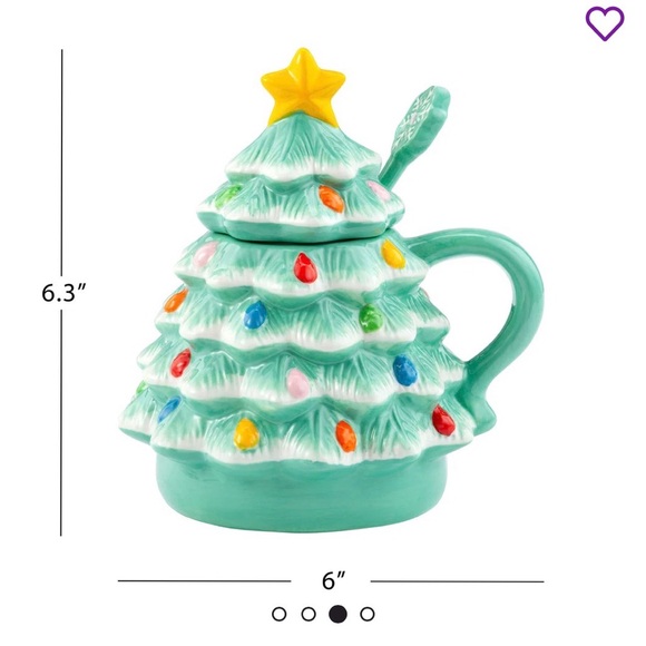 Mr. Christmas 16oz Lidded Nostalgic Christmas Tree Mug with Spoon NIB - Picture 2 of 16